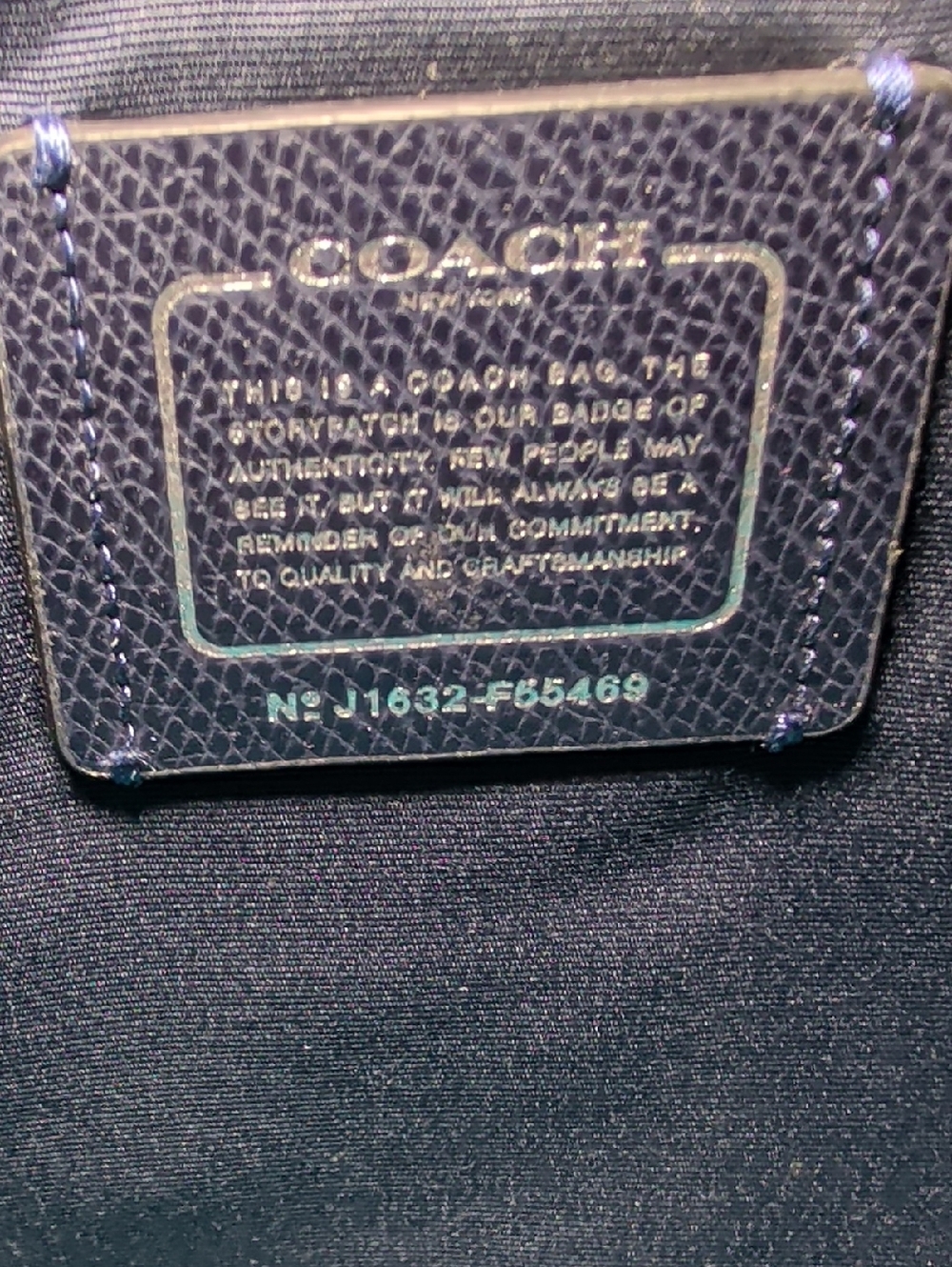 Coach Ava Tote in Midnight Atlantic Navy Turquoise Crossgrain Leather + Pouch - Picture 6 of 13